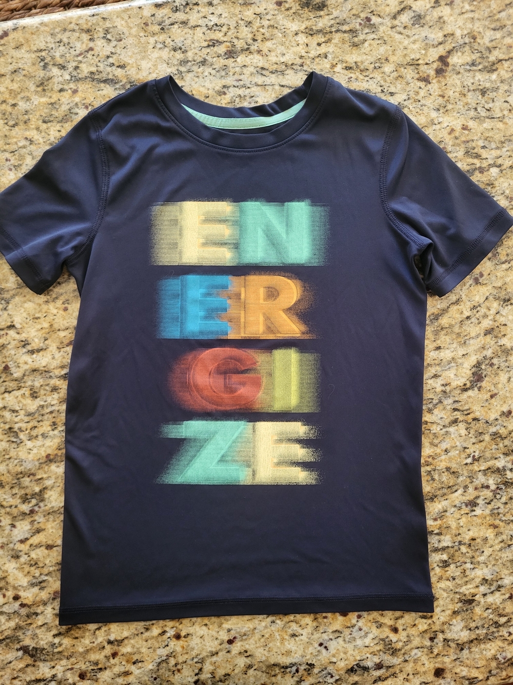 all in motion Navy Graphic 'ENERGIZE' Tee with Multicolor Letters